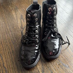 Zara Kids Black Lace-Up Boots